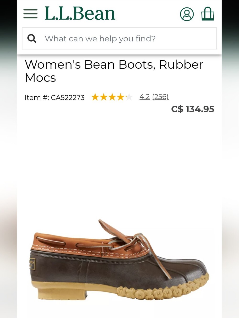 Women's Bean Boots, Rubber Mocs rain waterproof 6